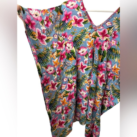 JCDesigns Floral Blue Swim Cover-Up - Picture 3 of 5